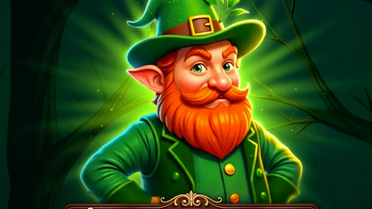 Majestic Leprechaun slot dengan latar belakang pemandangan Irlandia yang hijau